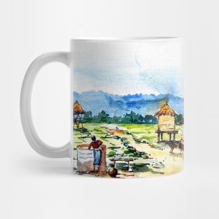 Rural Barn Watercolor Painting Mug